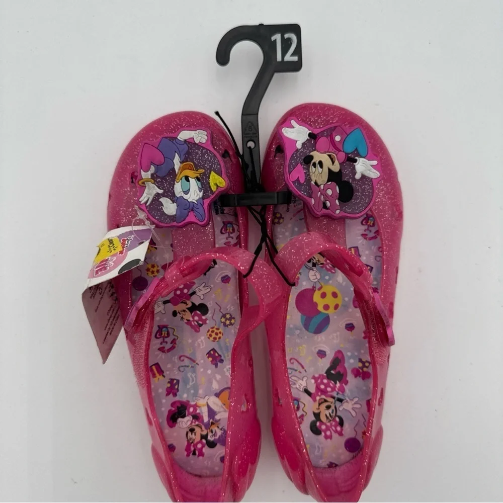 Disney Toddler Girls Pink Minnie Mouse Daisy Duck Jelly Sandals Size 12